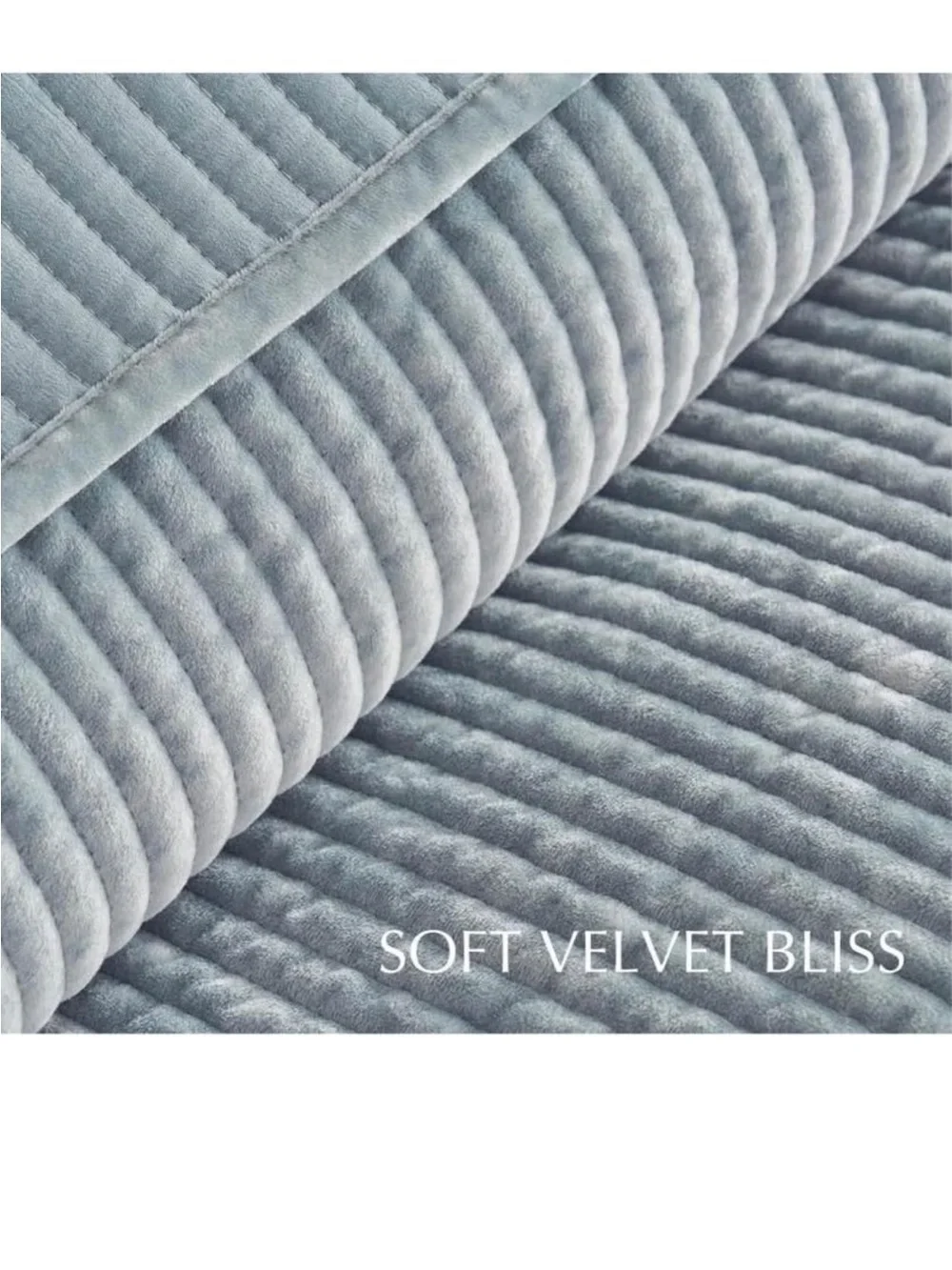 EverGrace Velvet Quilt Set full/queen Size, Luxurious Soft Quilted Bedding Set